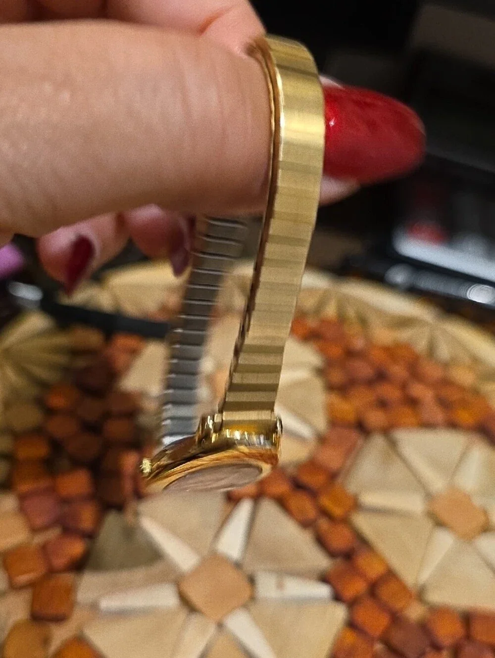 Seiko Women's Gold Tone Watch with Pink Dial